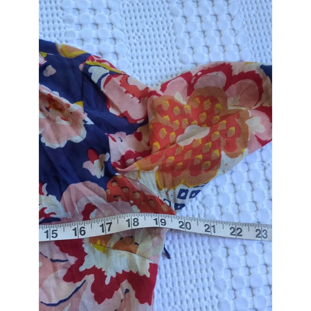 Tory Burch Wildflower Print Floral Tunic Multicolor Size 6 Side Zip Pullover